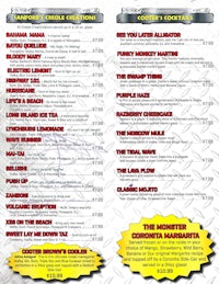 a menu for a fast food restaurant